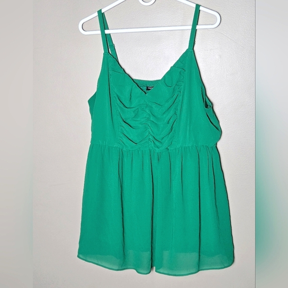 Torrid Kelly Green Chiffon Babydoll Romantic Boho Closet Staple Tank, Size 2X - Picture 1 of 3